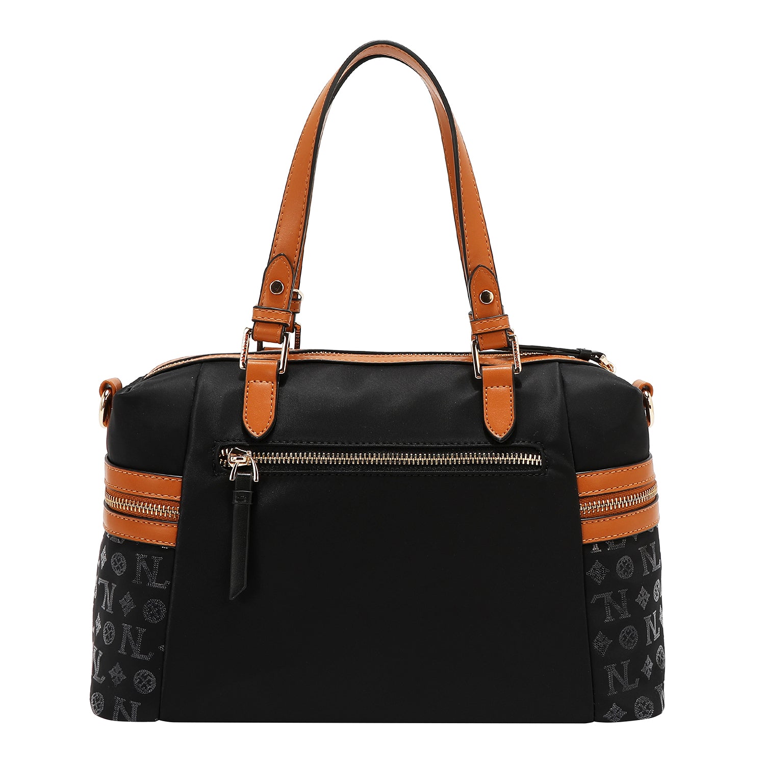 SATCHEL BAG WITH MONOGRAM LOGO (BLACK)