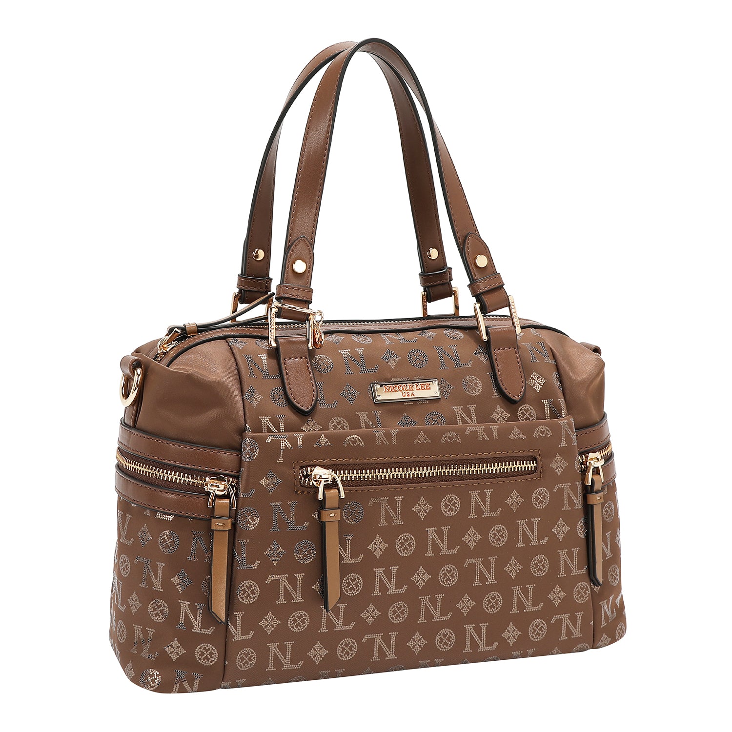 BORSA A BORSA CON LOGO MONOGRAMMA (MARRONE)