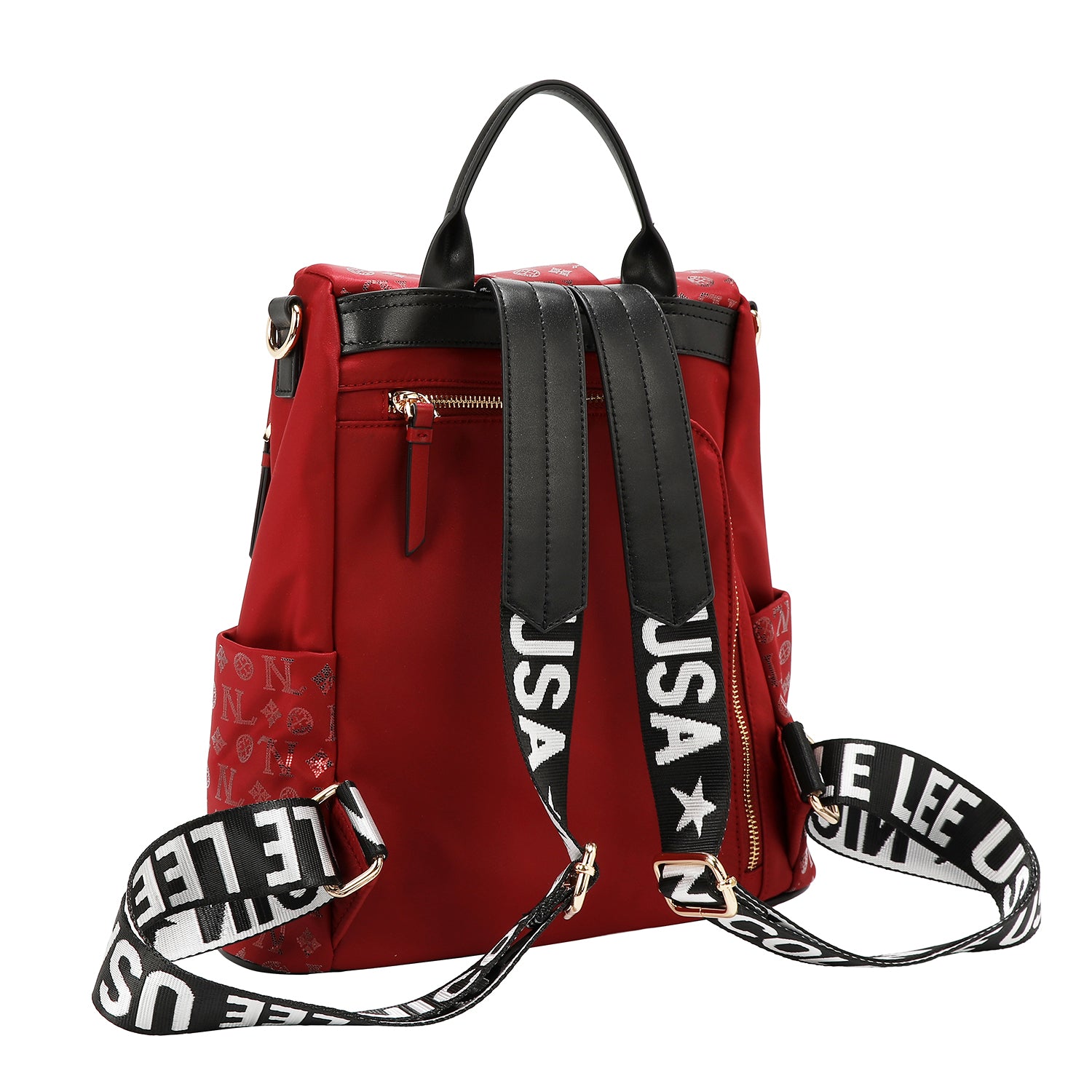 BACKPACK WITH MONOGRAM LOGO (RED)