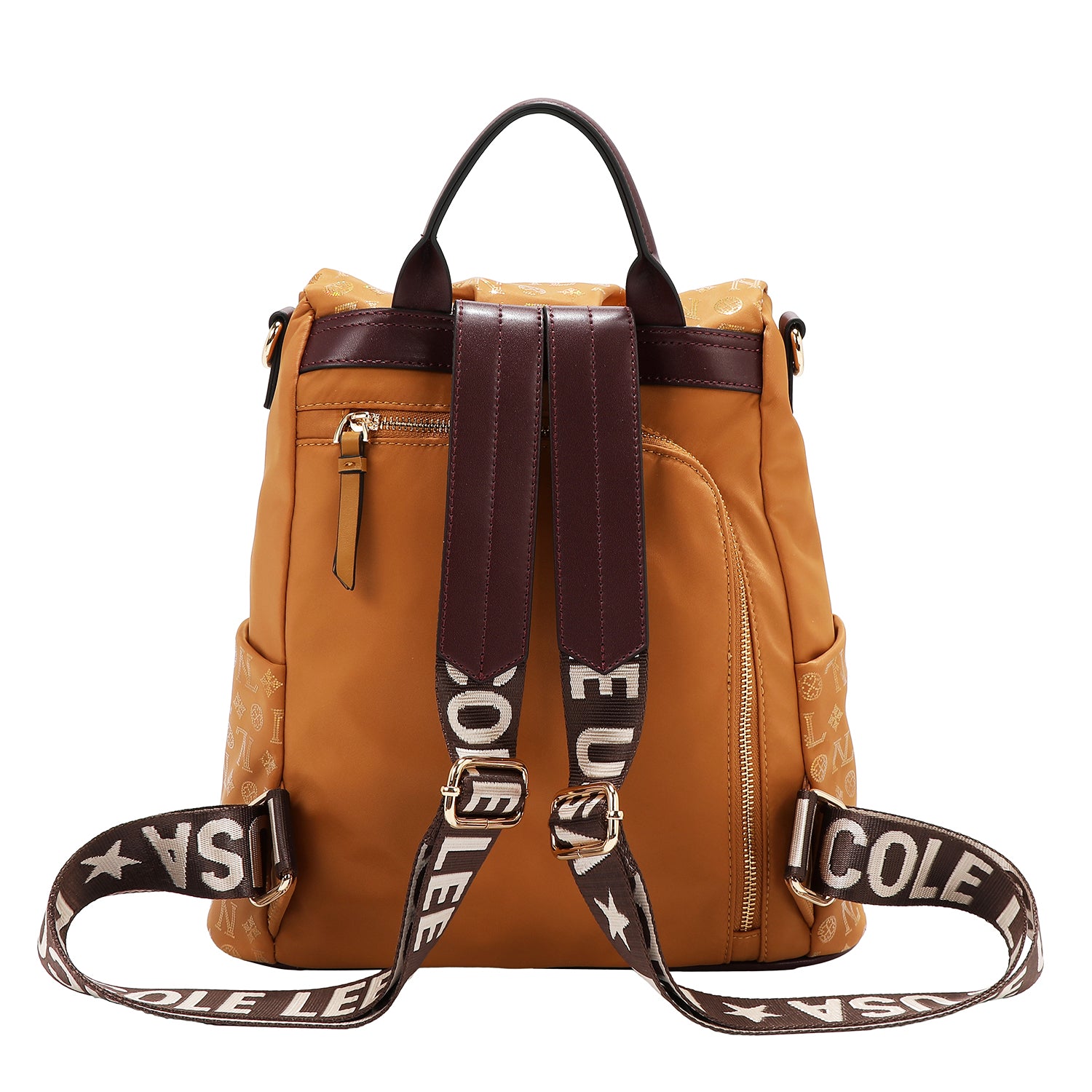 BACKPACK WITH MONOGRAM LOGO (CAMEL)