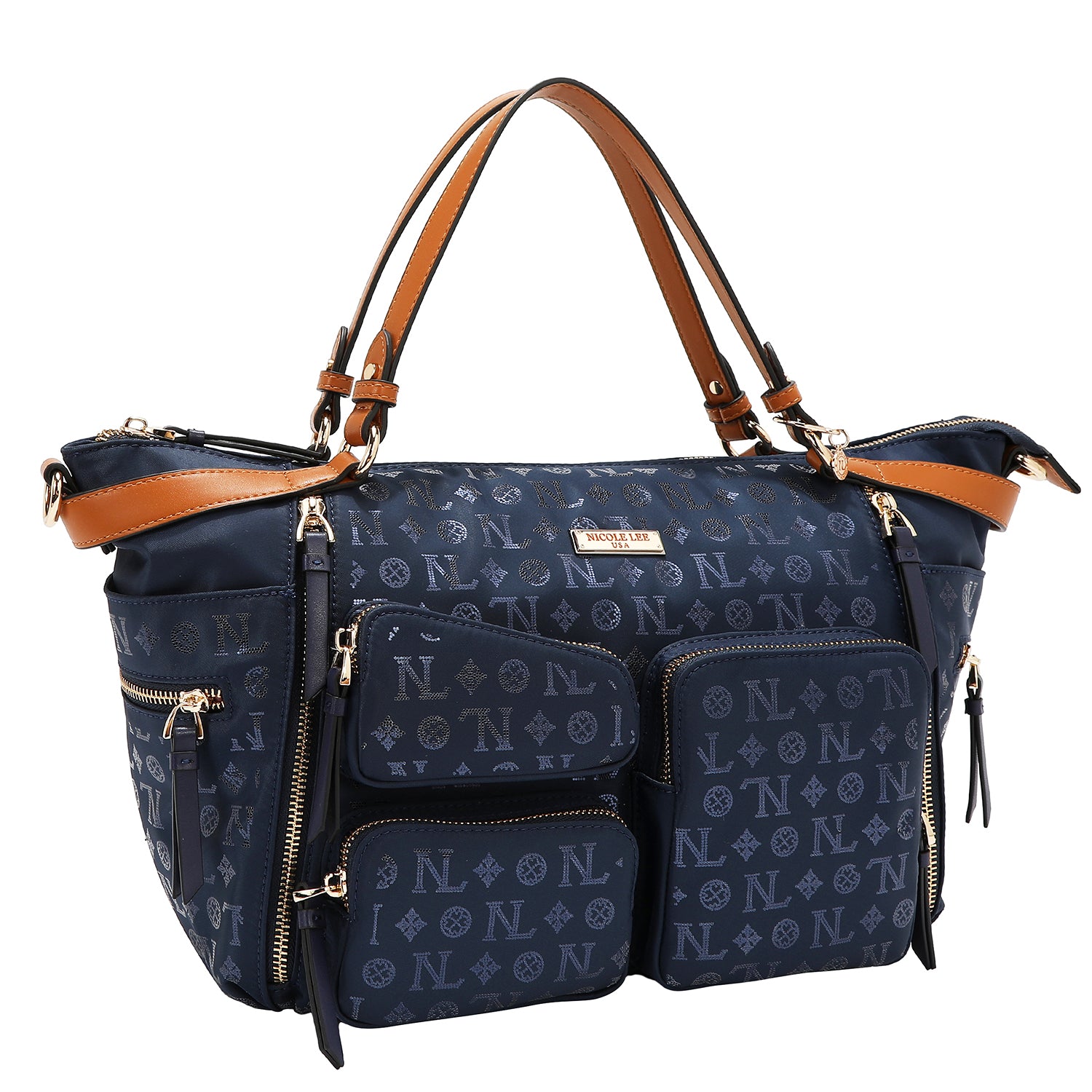 MONOGRAM LOGO SHOPPING BAG (BLUE)