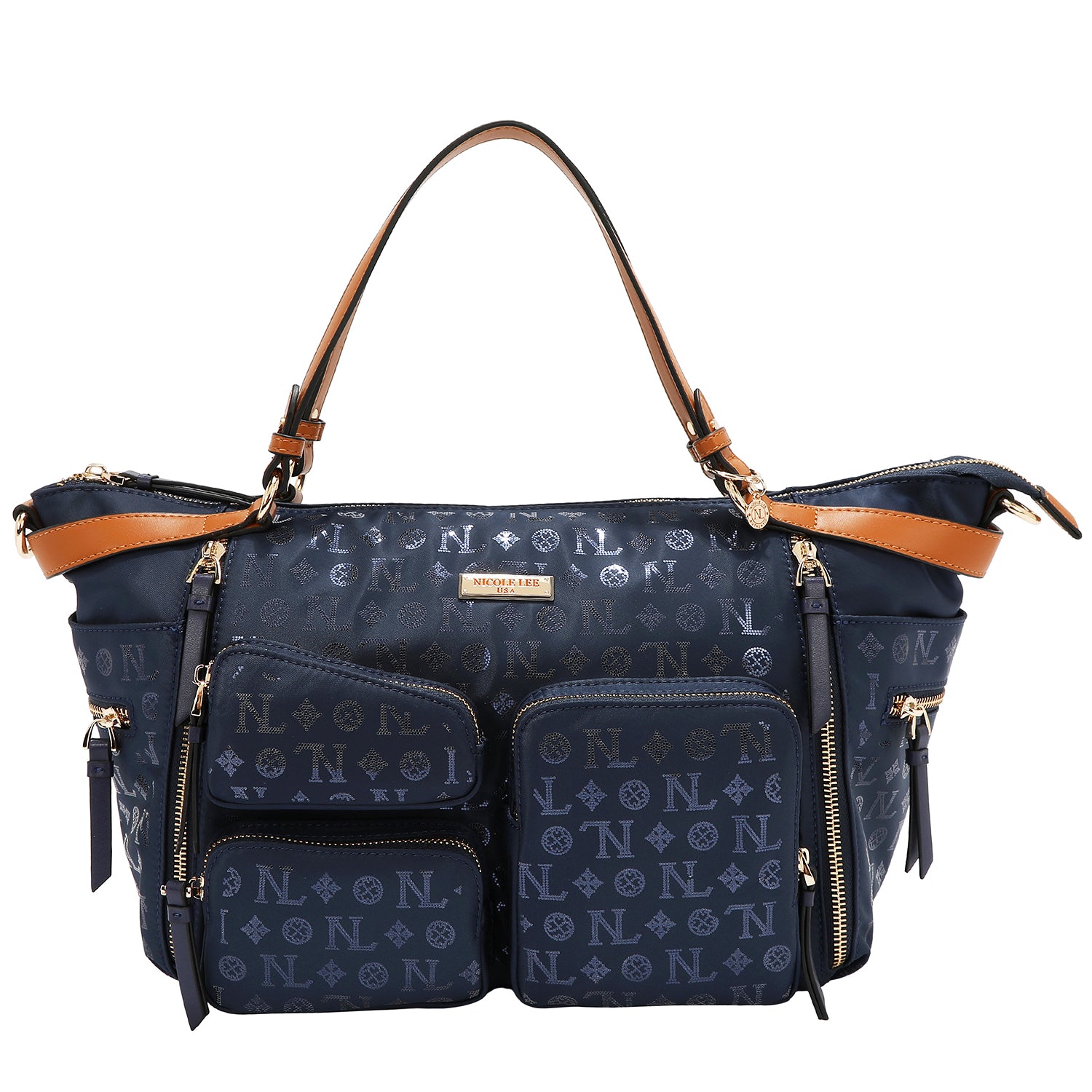 MONOGRAM LOGO SHOPPING BAG (BLUE)