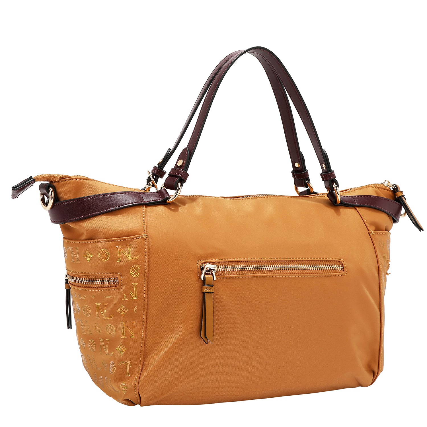 BORSA SHOPPING CON LOGO MONOGRAMMA (CAMMELLO)