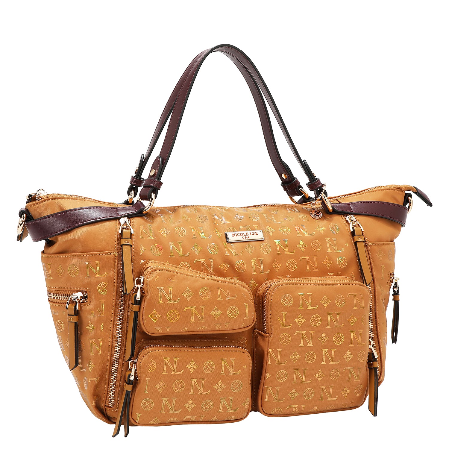 BORSA SHOPPING CON LOGO MONOGRAMMA (CAMMELLO)
