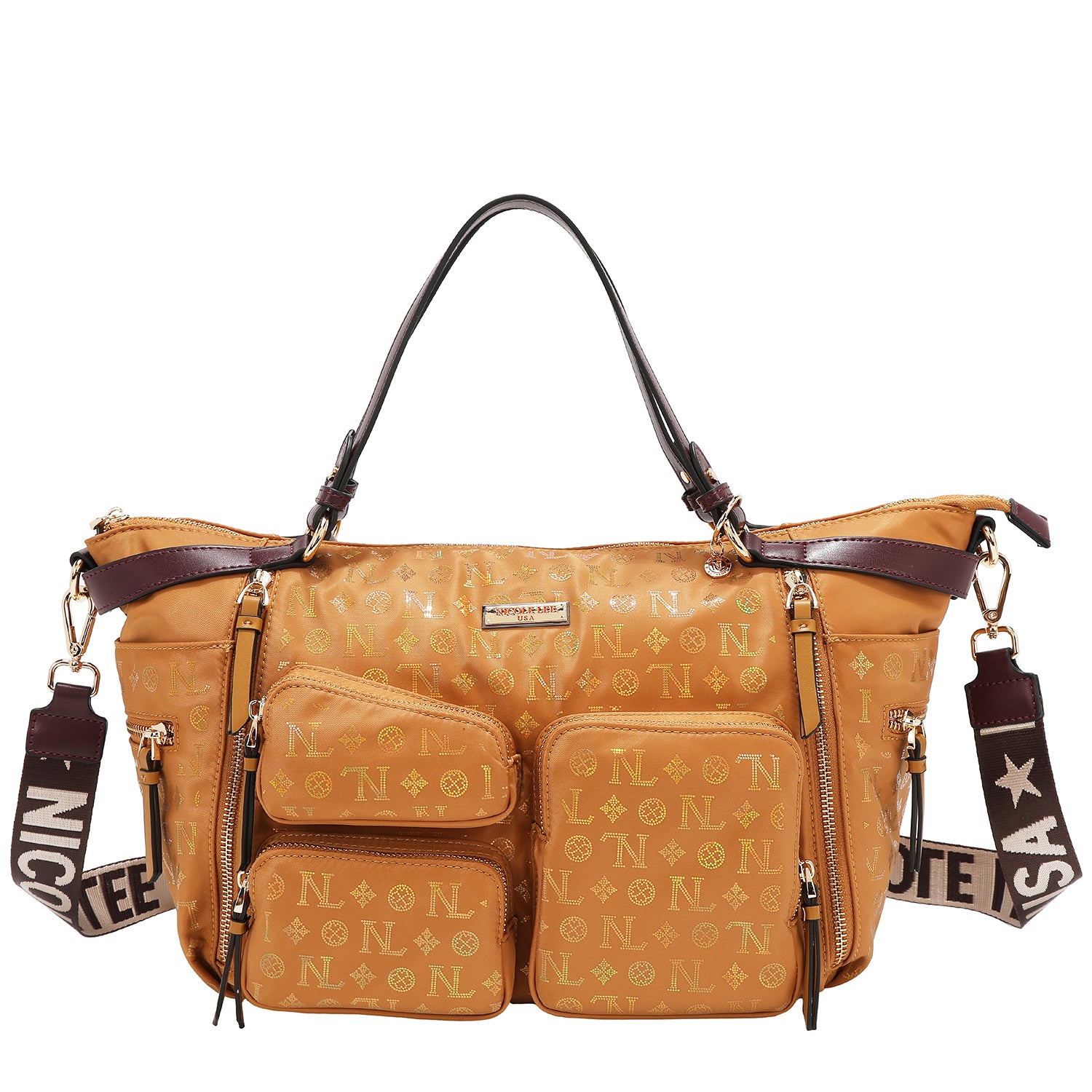 BORSA SHOPPING CON LOGO MONOGRAMMA (CAMMELLO)