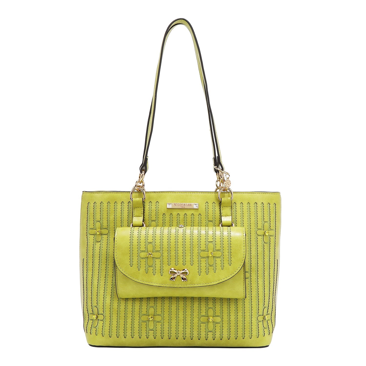 TOTE BAG WITH STITCHING (LIME)