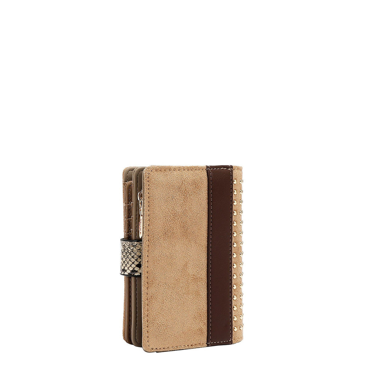 CARTERA GLAM CON TACHUELAS (TAUPE)