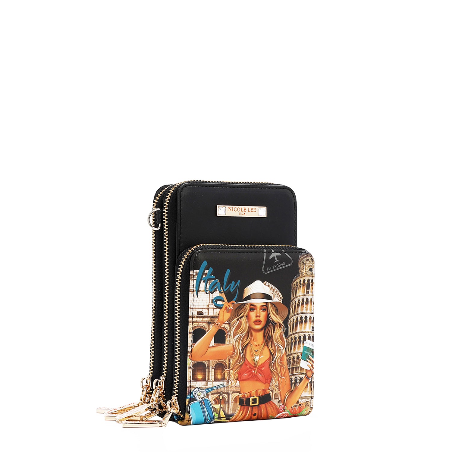 BORSA A TRACOLLA MULTIFUNZIONALE PER TELEFONO CELLULARE (<tc>MARTHA TRAVELS ITALY</tc>)