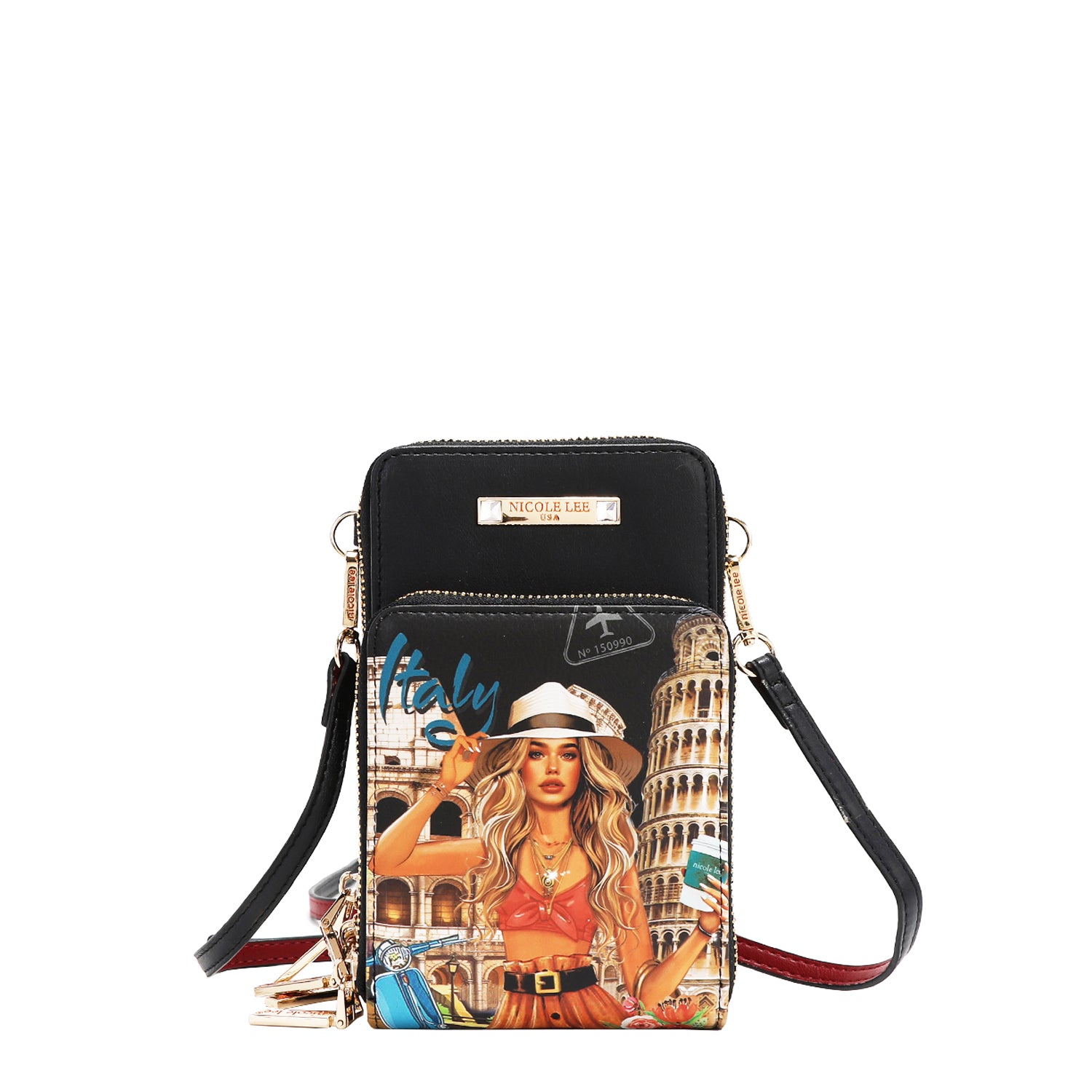 BORSA A TRACOLLA MULTIFUNZIONALE PER TELEFONO CELLULARE (<tc>MARTHA TRAVELS ITALY</tc>)