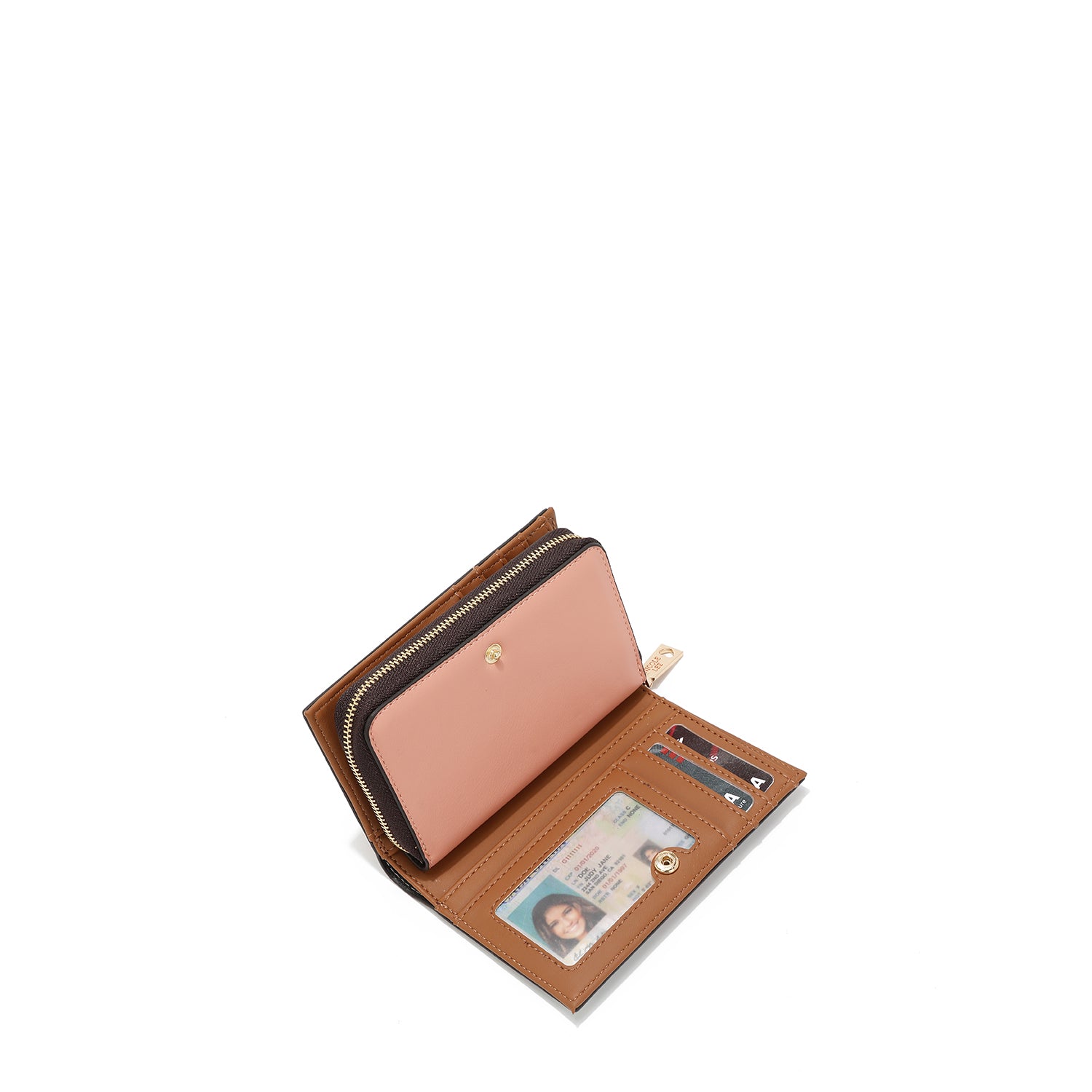 FOLDING WALLET WITH CENTRAL ZIPPER (<tc>AKIKO LA BELLEZA</tc>)
