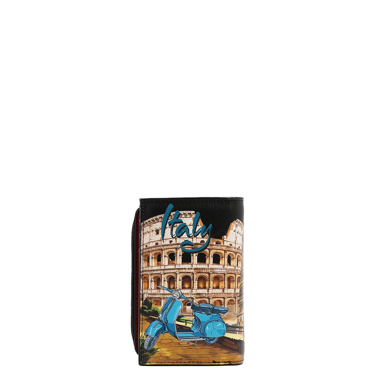 FOLDABLE WALLET WITH CENTRAL ZIP (<tc>MARTHA TRAVELS ITALY</tc>)