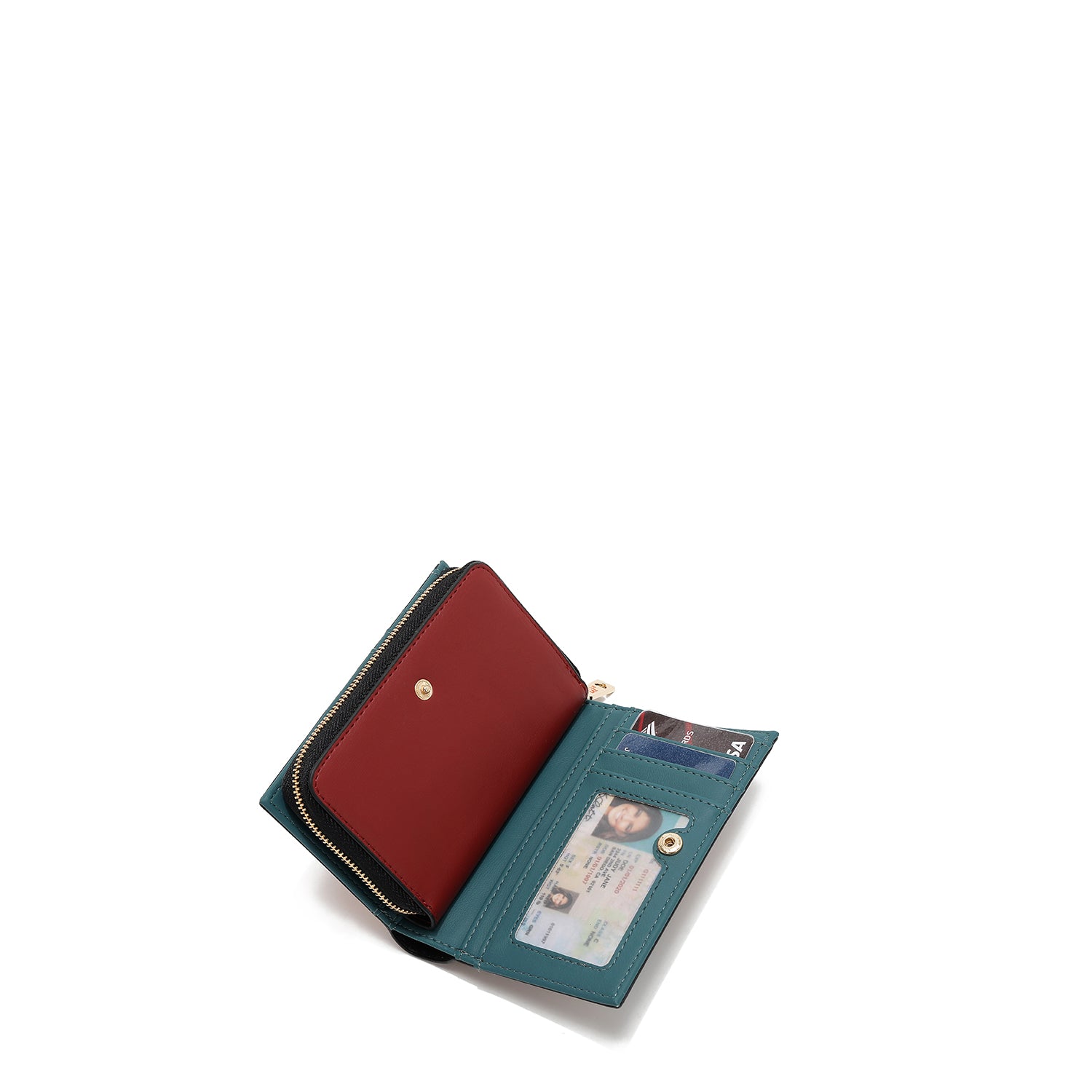 FOLDABLE WALLET WITH CENTRAL ZIP (<tc>VIOLET BLOSSOM</tc>)