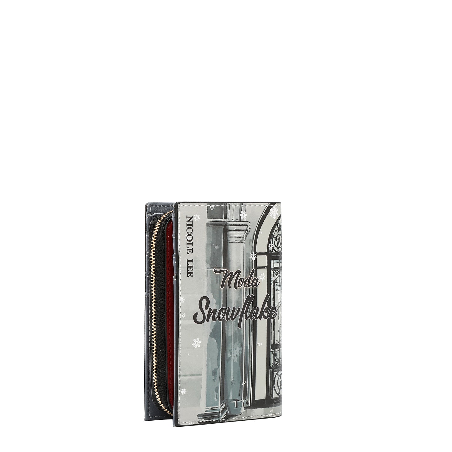 FOLDABLE WALLET WITH CENTRAL ZIPPER (<tc>MODA SNOWFLAKE</tc>)