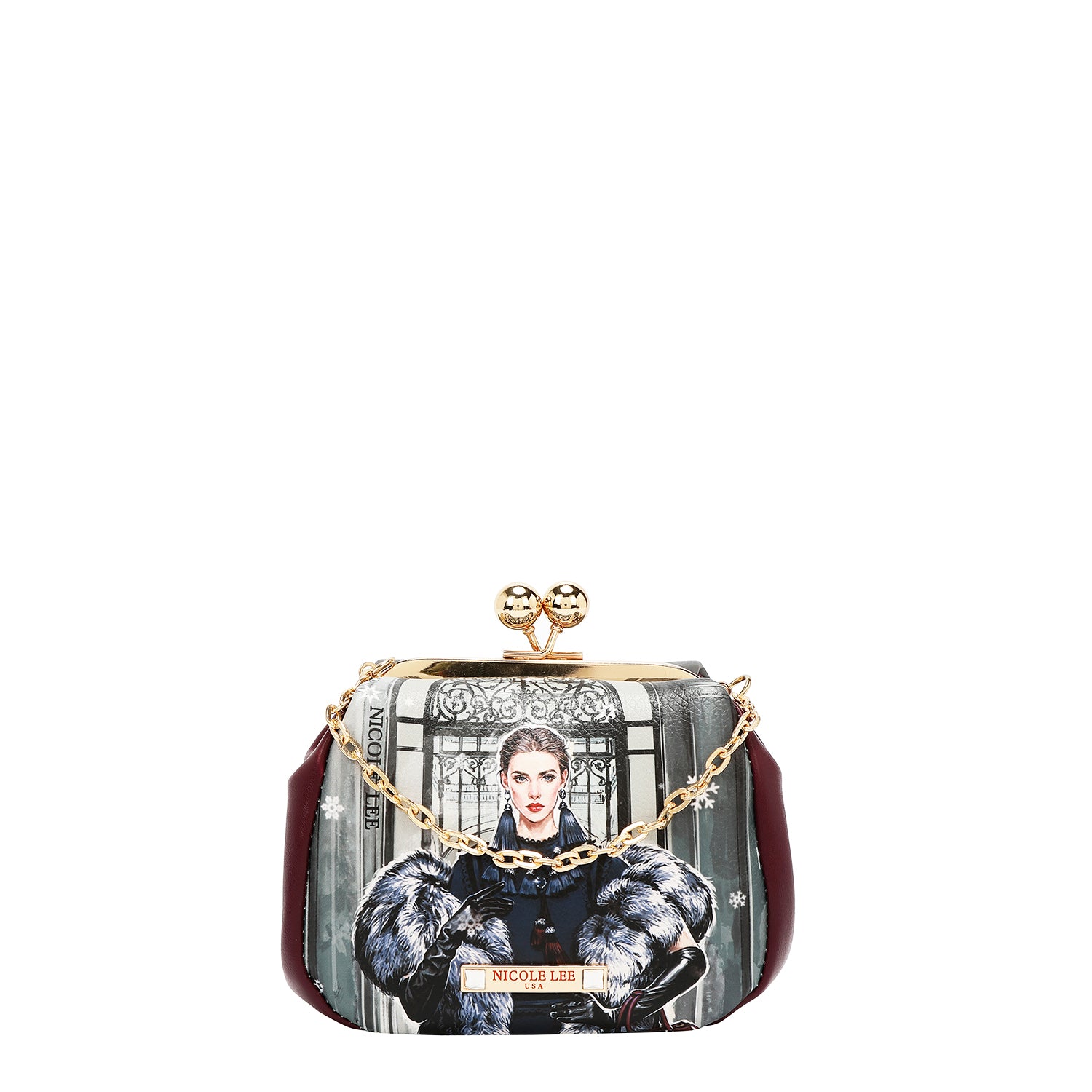 MINI CROSSBODY BAG WITH KISS LOCK CLOSURE (<tc>MODA SNOWFLAKE</tc>)