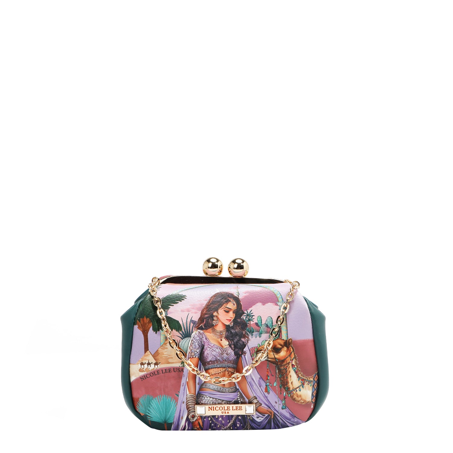 MINI-UMHÄNGETASCHE MIT KISS-LOCK-VERSCHLUSS (<tc>QUEEN CLEOPATRA</tc>)
