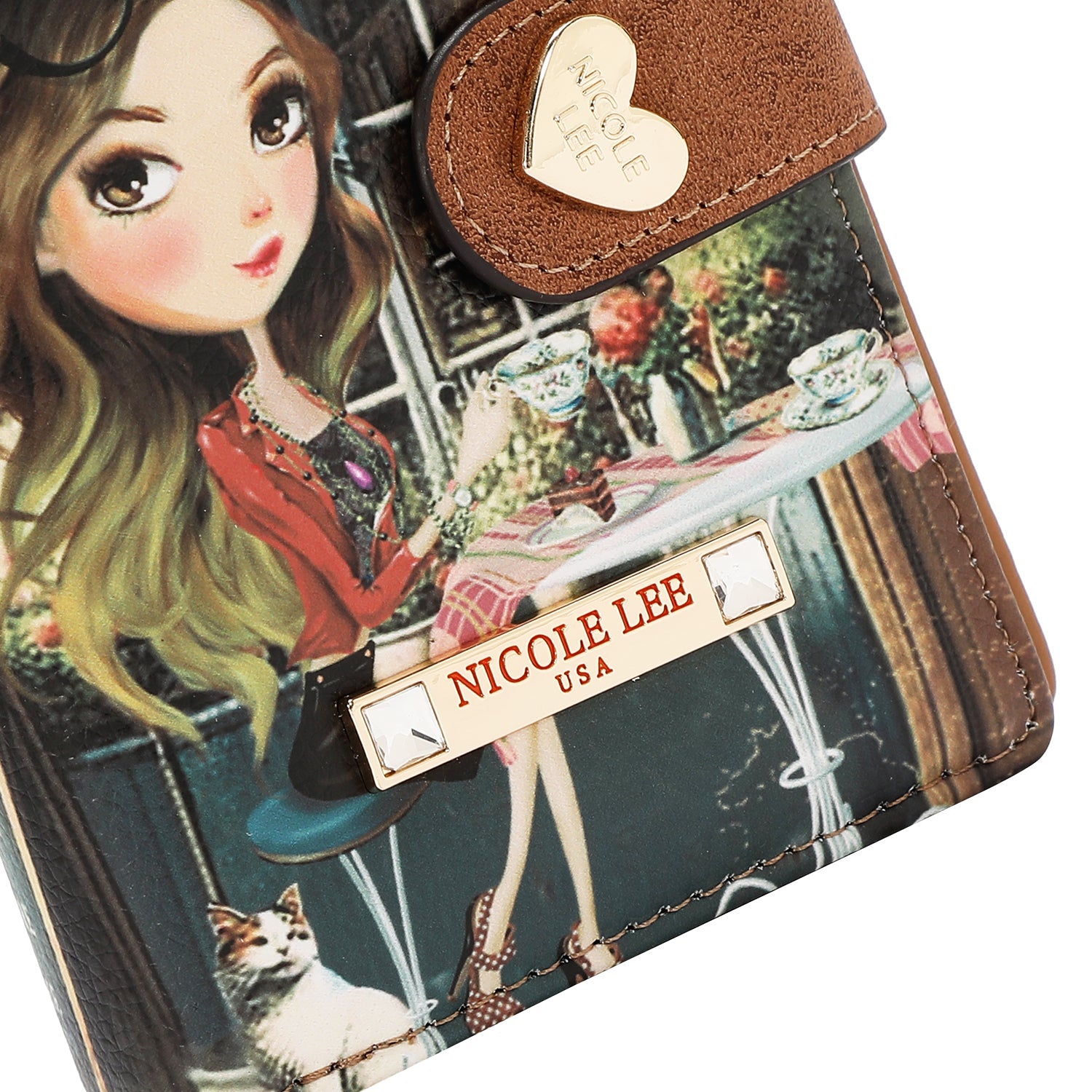 ORGANIZADOR DE BILLETERA COMPACTO CON PESTAÑA A PRESIÓN (VIRTUAL FRIEND)