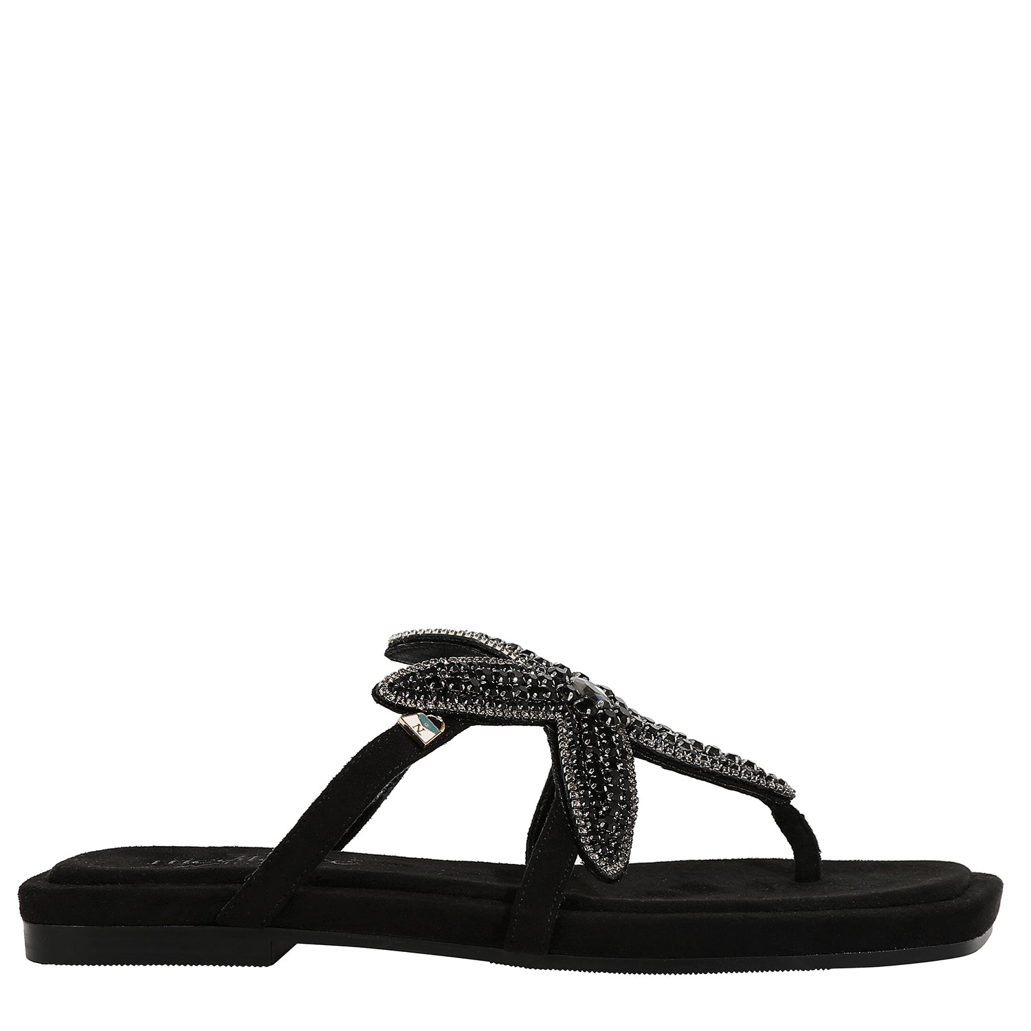 Zehensandalen mit Seestern (schwarz)