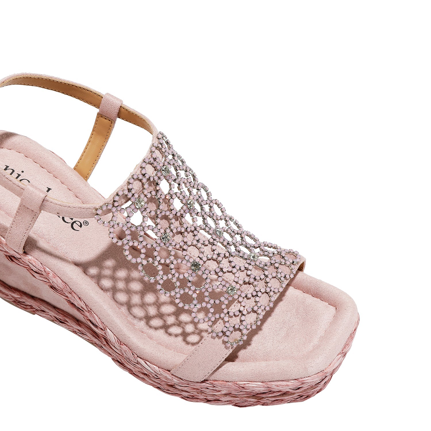 SANDAL WITH PLATFORM AND CRYSTAL CHAIN ​​(PINK)