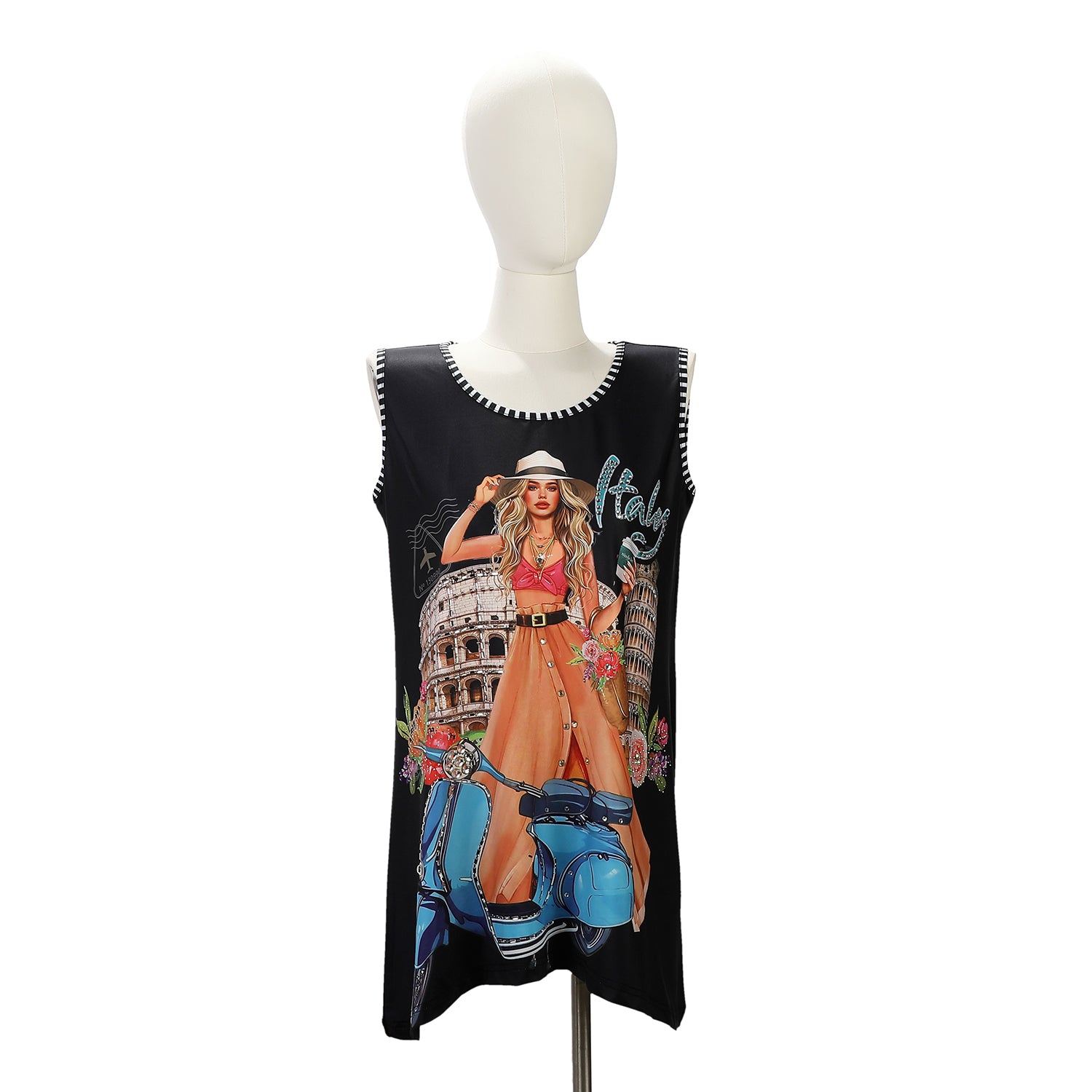 TOP TUNICA NICOLE LEE CON BRILLOS (MARTHA TRAVELS ITALY)