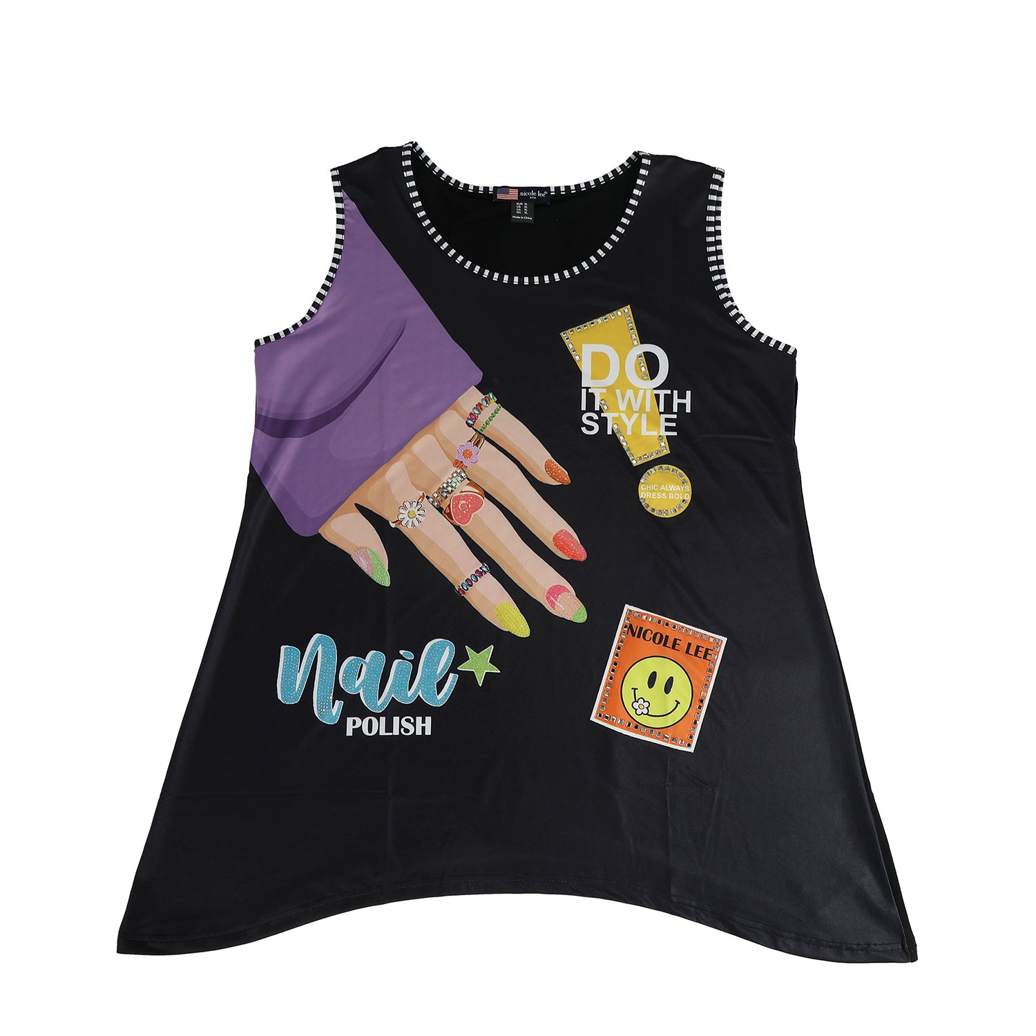 TOP TUNICA NICOLE LEE CON BRILLOS (NAIL POLISH)