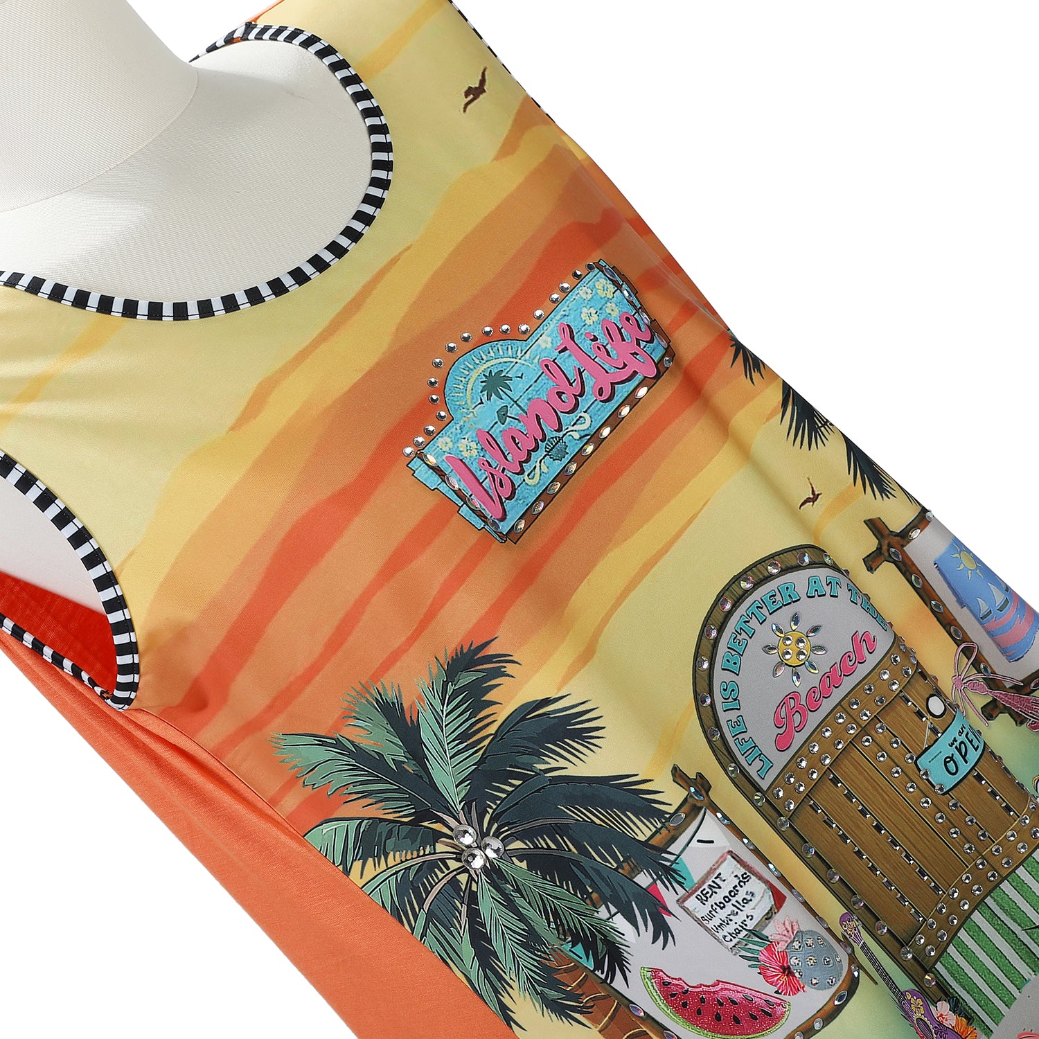 TOP TUNICA NICOLE LEE CON BRILLOS (SUN & SAND)