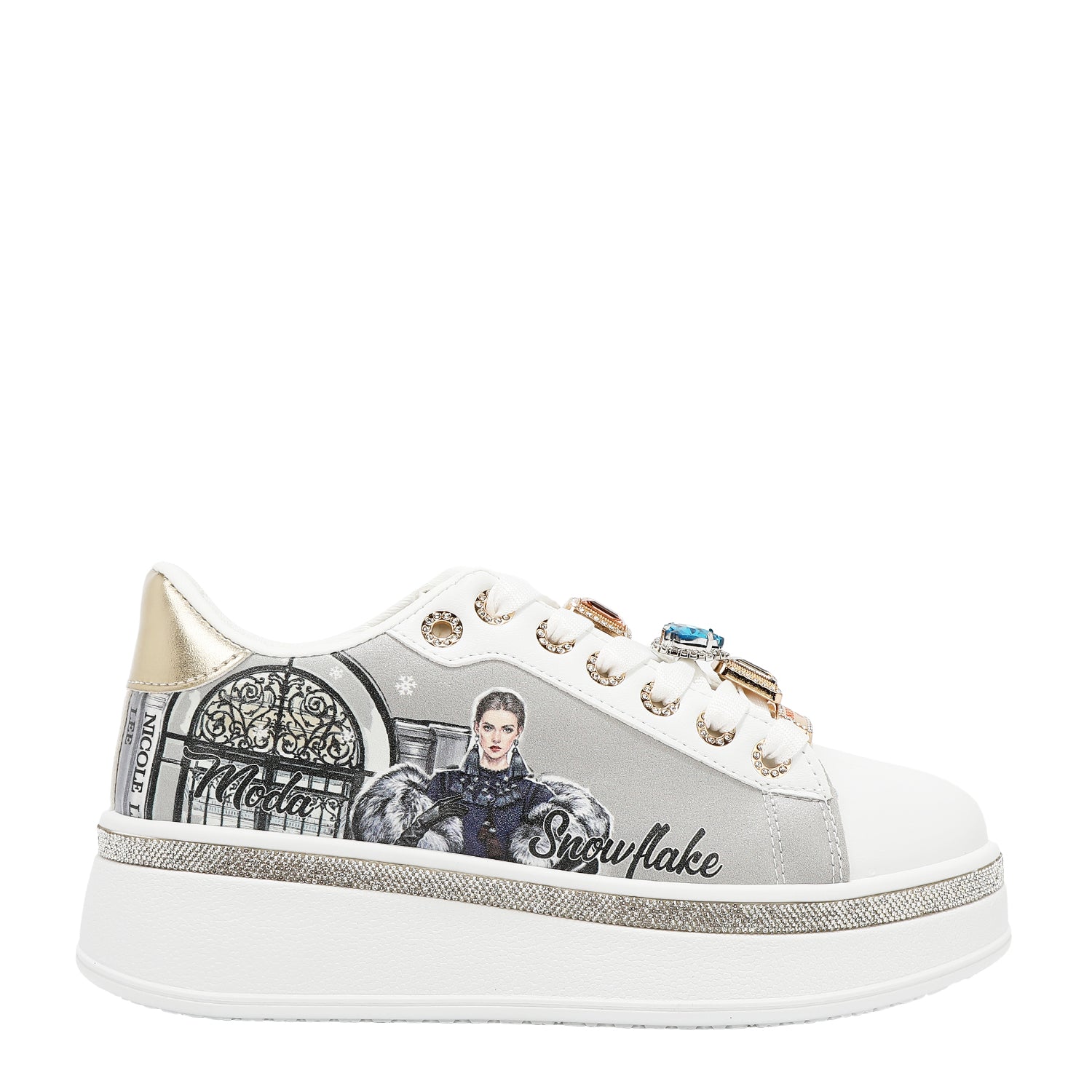 MODISCHE SCHUHE MIT STRASSSTEINEN (<tc>MODA SNOWFLAKE</tc>)