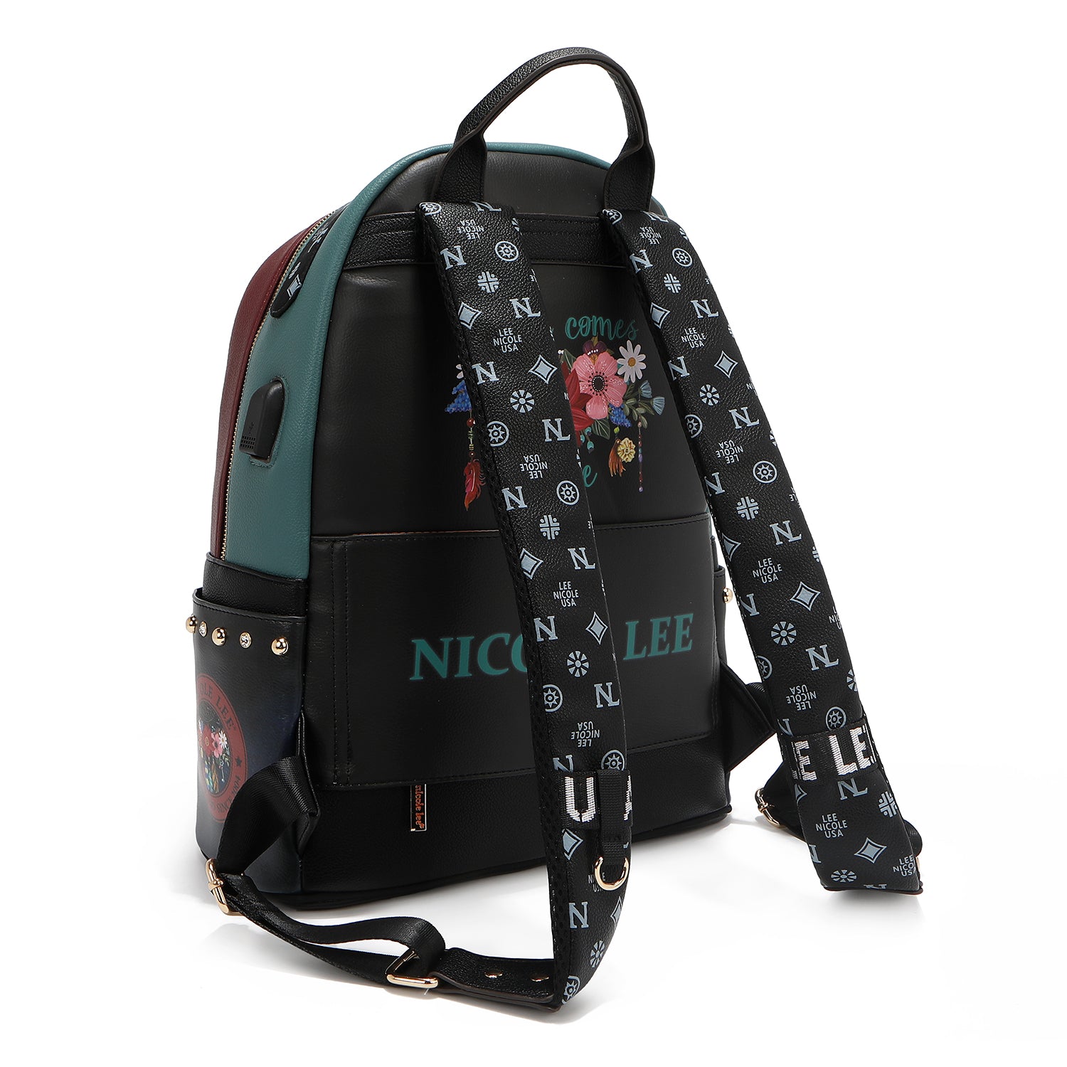 LARGE FASHION BACKPACK WITH USB CHARGING PORT AND BAG (<tc>DREAM COMES TRUE</tc>)