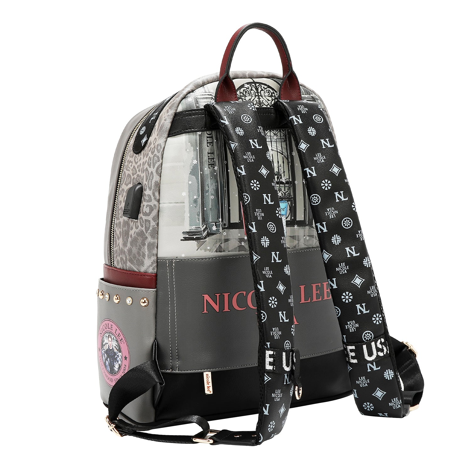 LARGE FASHIONABLE BACKPACK WITH USB CHARGING PORT AND BAG (<tc>MODA SNOWFLAKE</tc>)