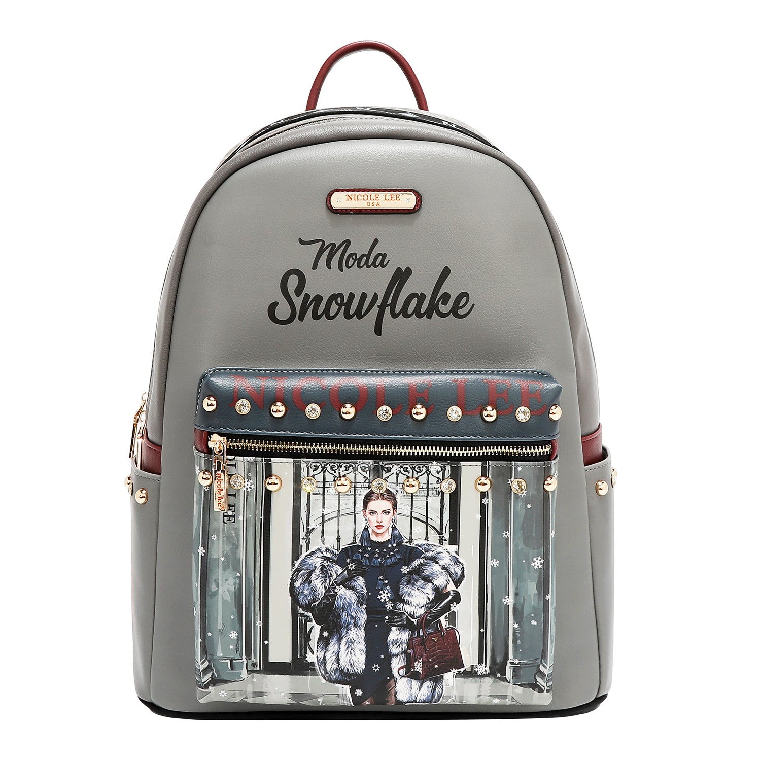 ZAINO GRANDE E ALLA MODA CON PORTA DI RICARICA USB E BORSA (<tc>MODA SNOWFLAKE</tc>)