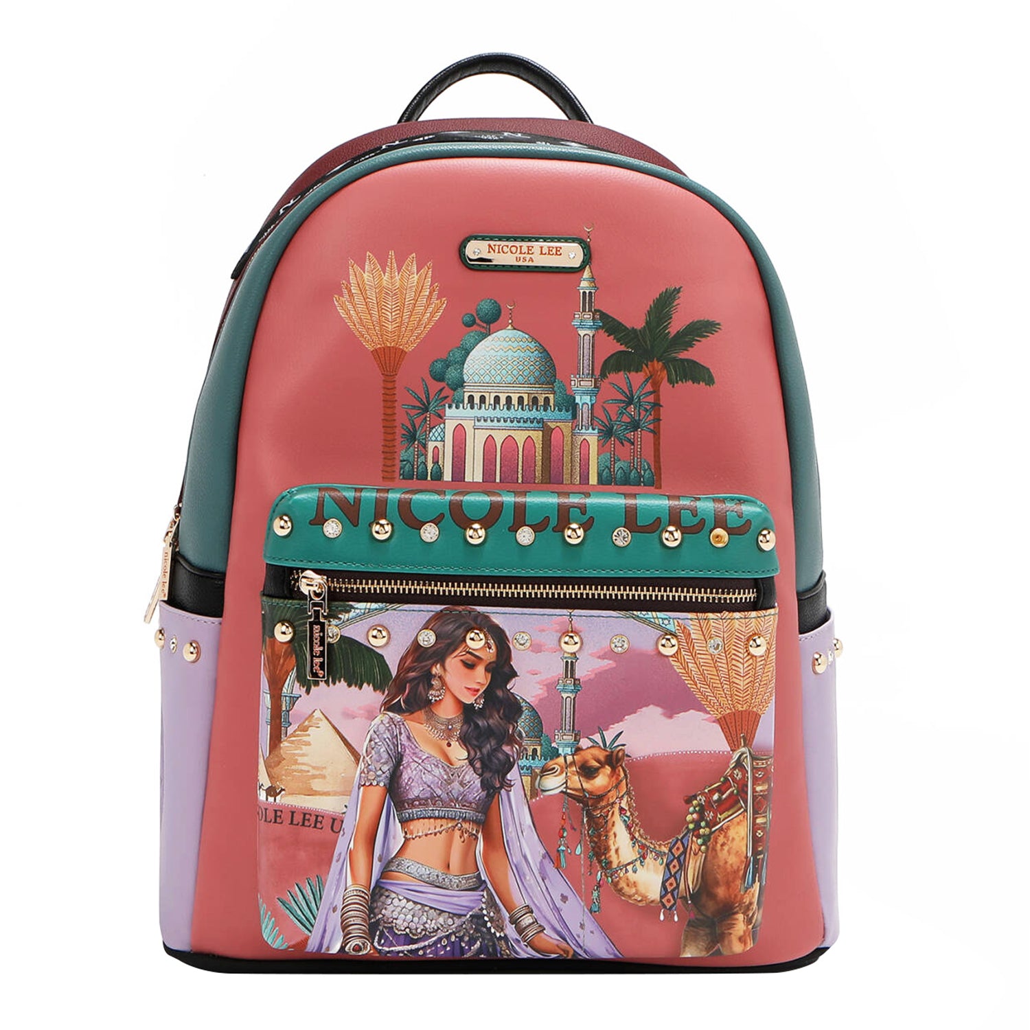 ZAINO GRANDE ALLA MODA CON PORTA DI RICARICA USB E BORSA (<tc>QUEEN CLEOPATRA</tc>)