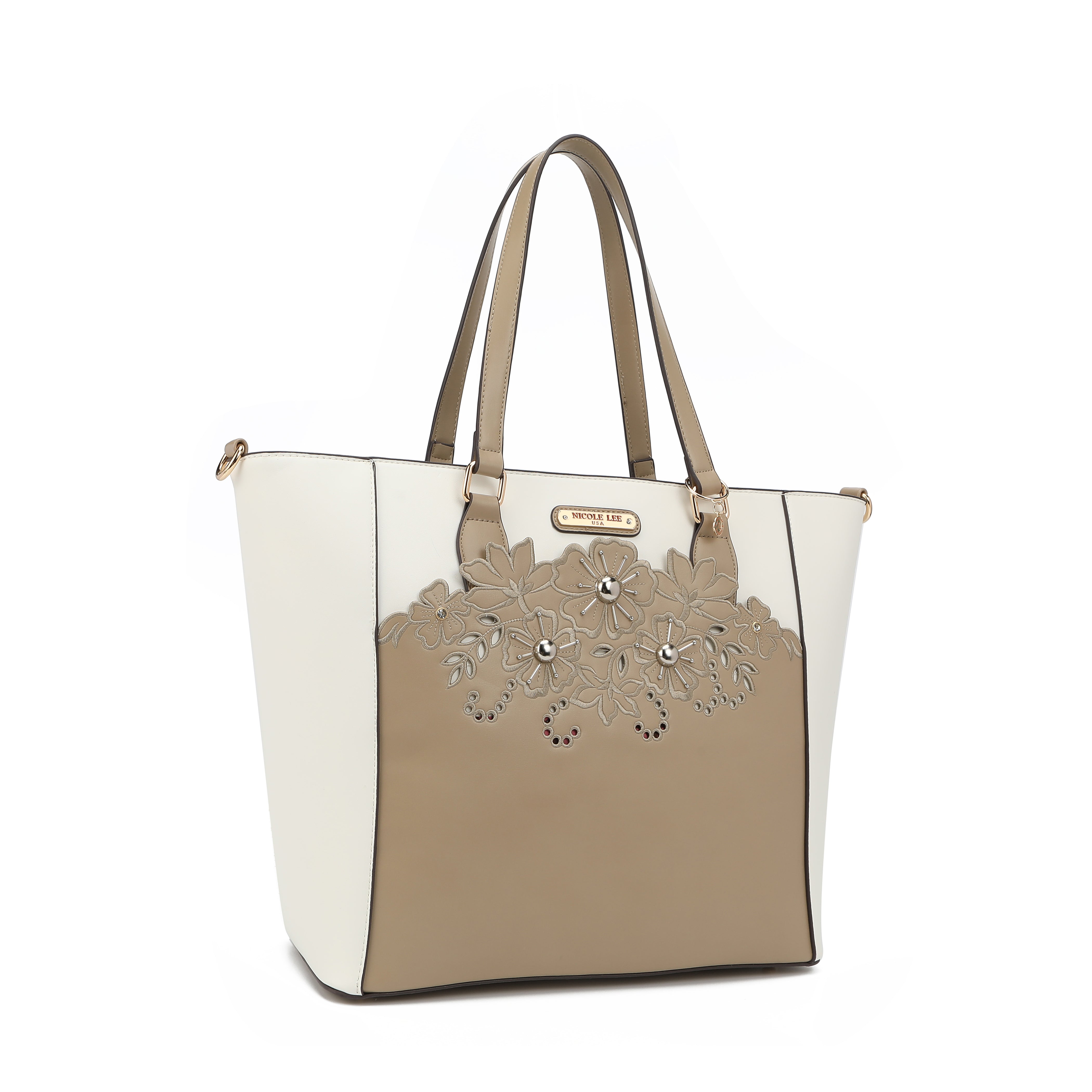 BOLSO SHOPPER CON BORDADO FLORAL