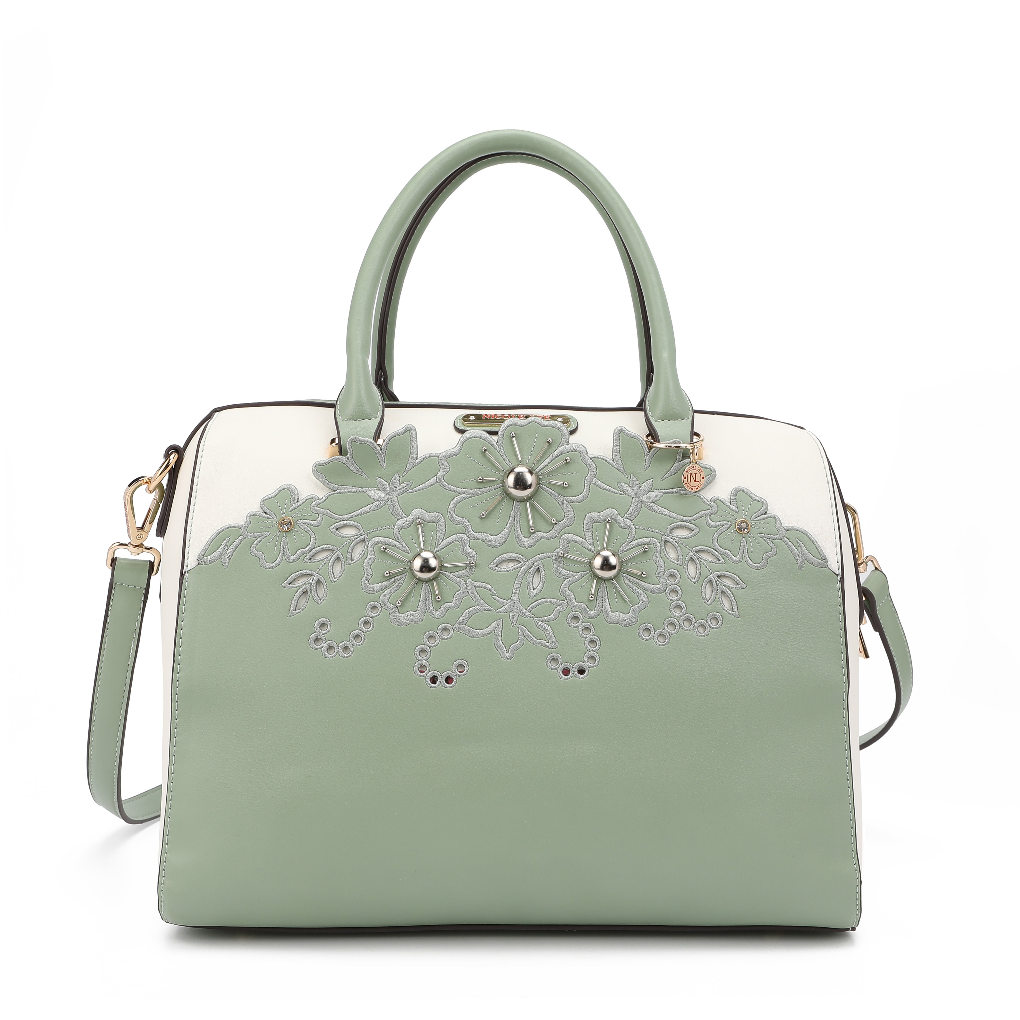 BOLSO BOSTON CON BORDADO FLORAL