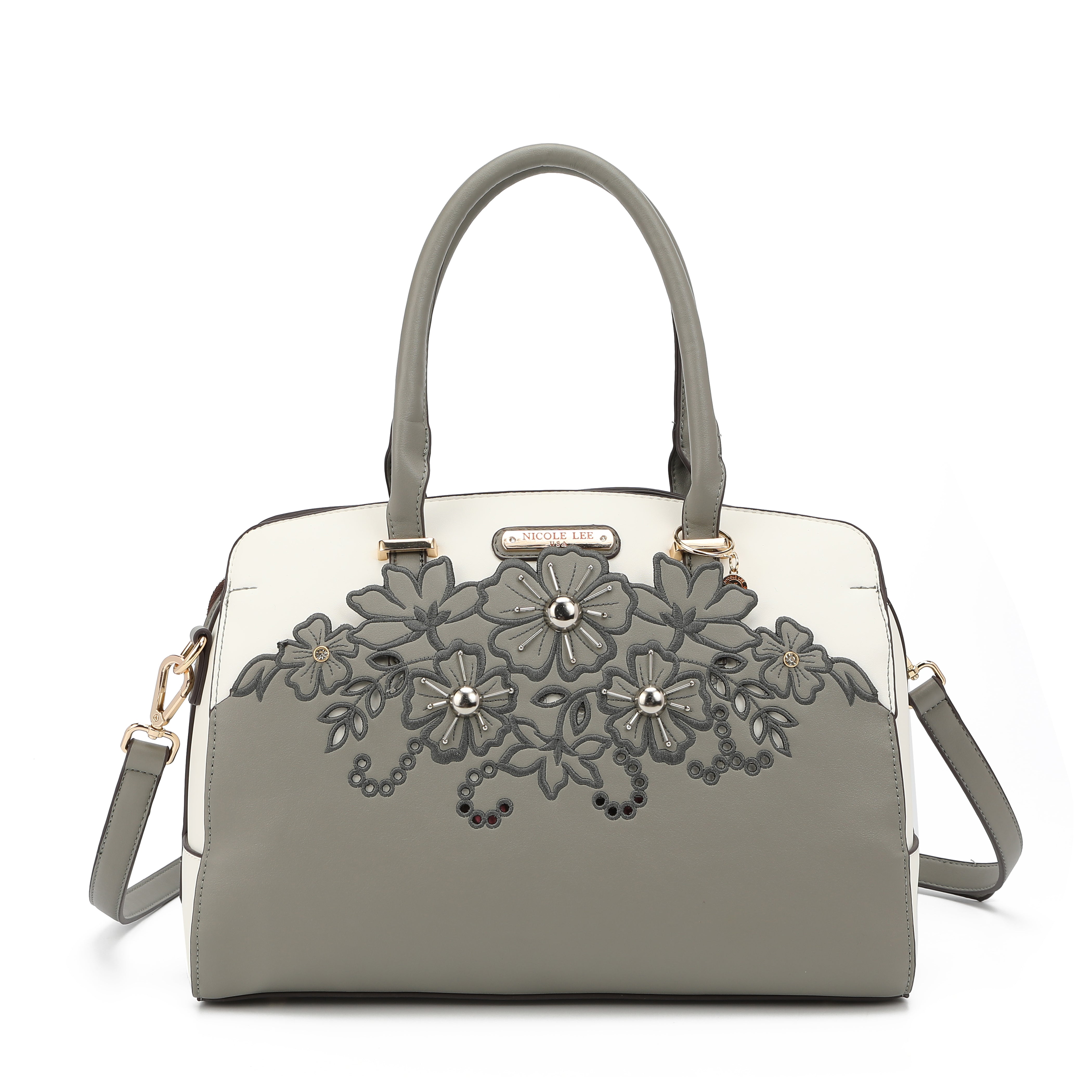 BOLSO BAHUL CON BORDADO FLORAL