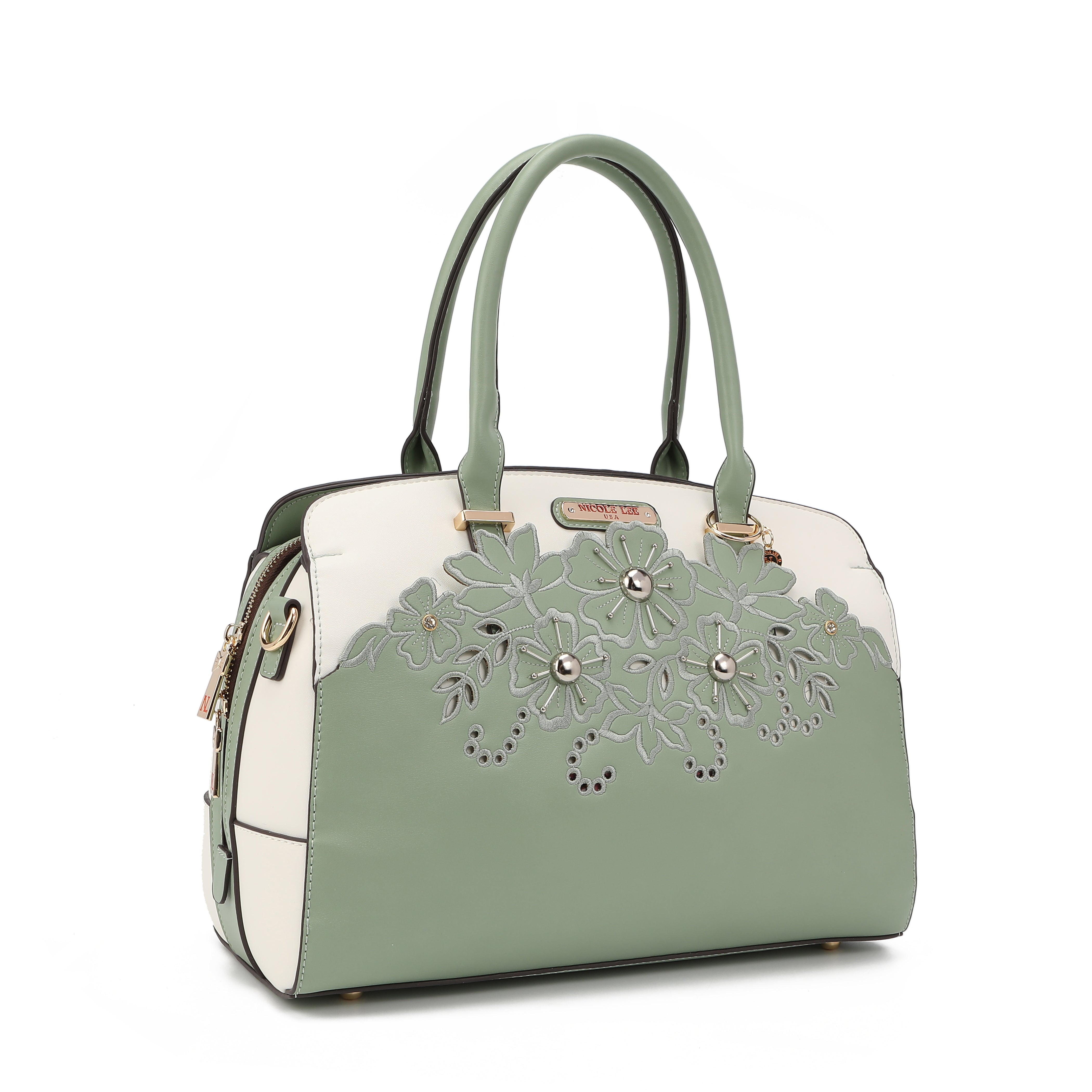 BOLSO BAHUL CON BORDADO FLORAL