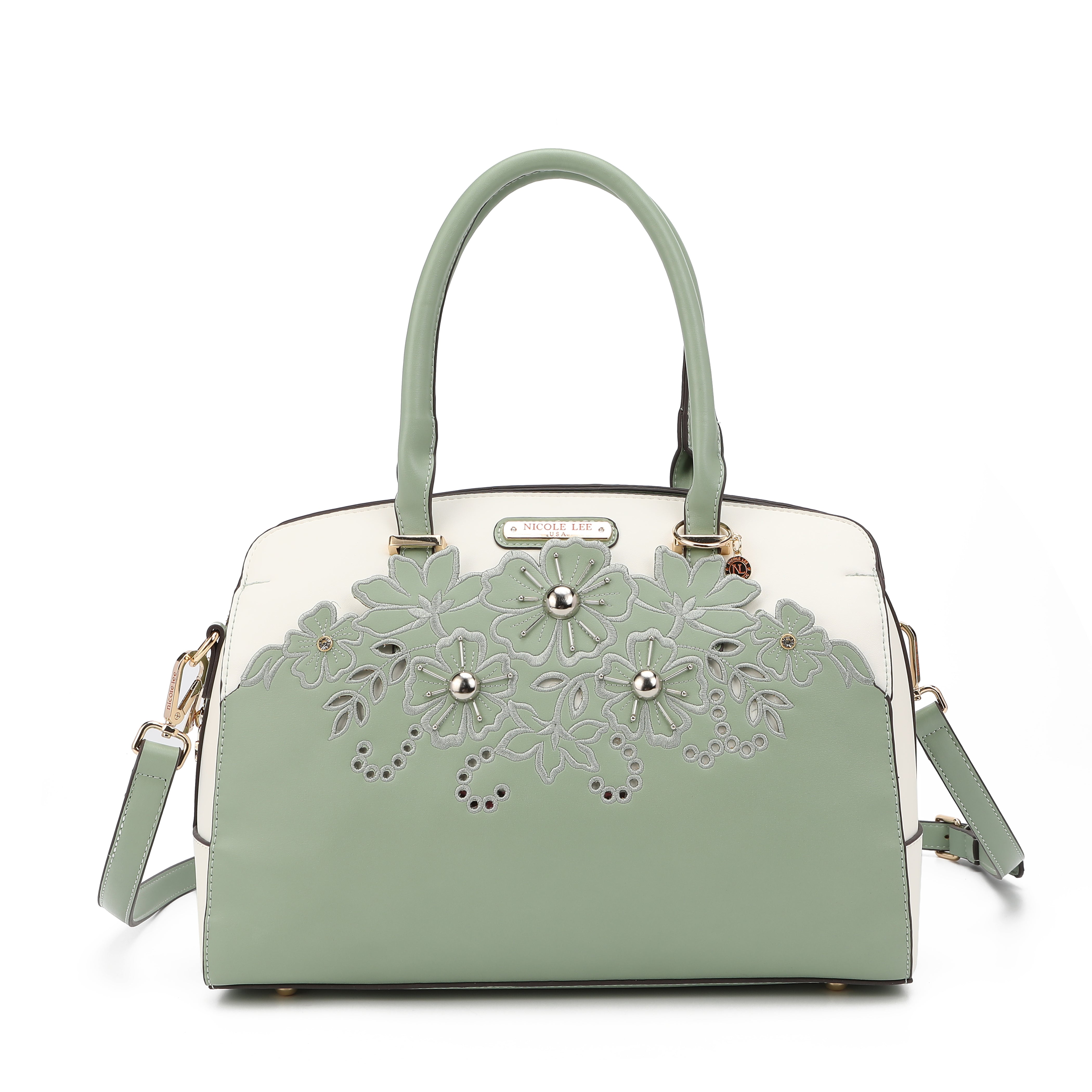 BOLSO BAHUL CON BORDADO FLORAL