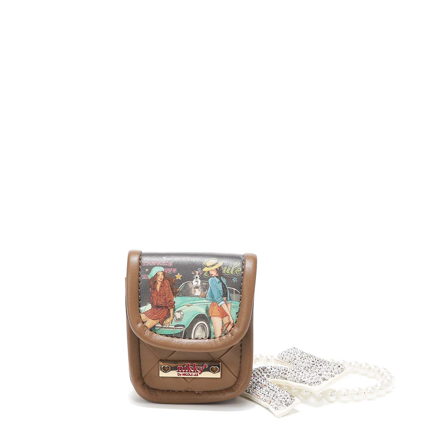 PORTACHIAVI CON PORTA APPARECCHI ACUSTICI E BRACCIALE DI PERLE <tc>NIKKY</tc>