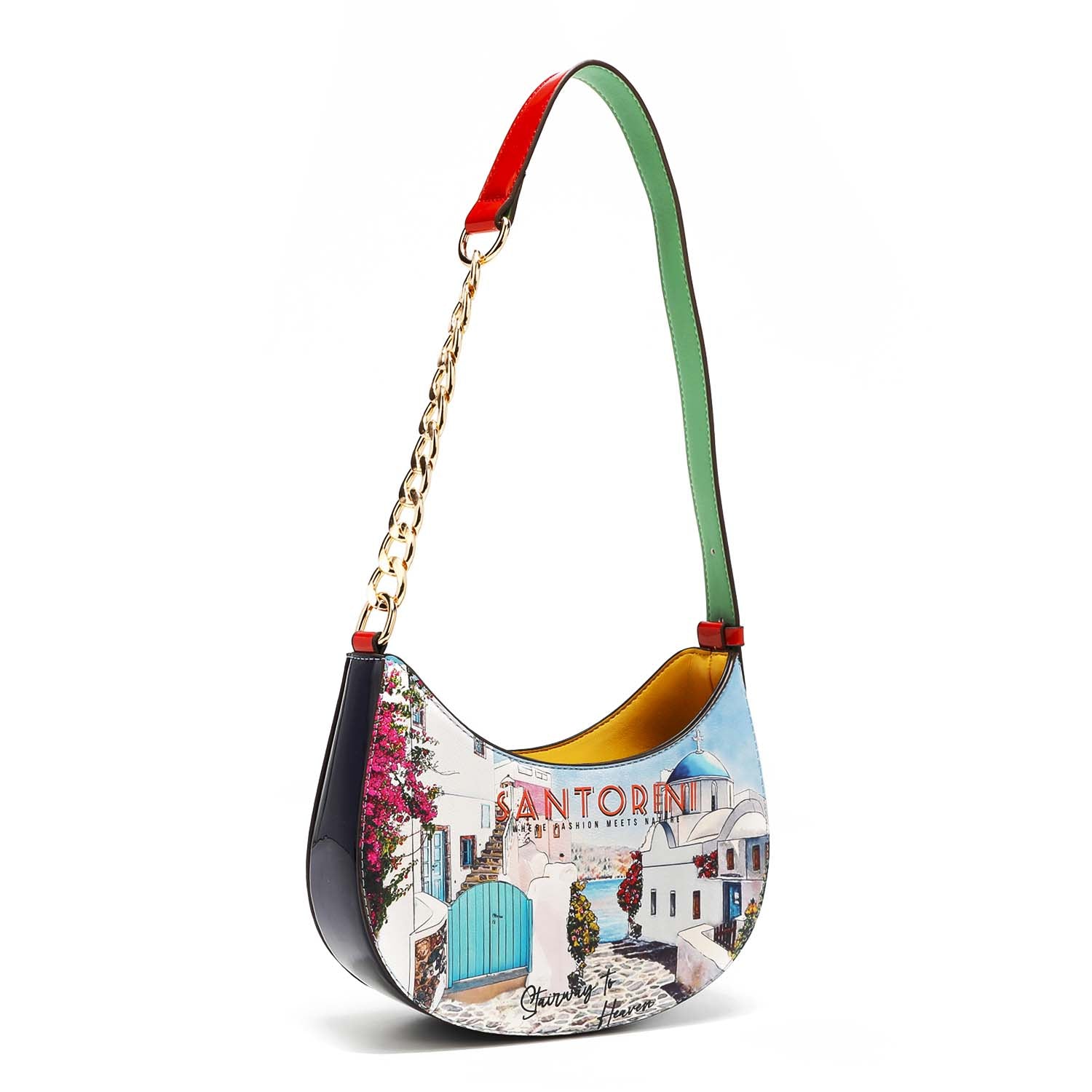 BOLSO DE HOMBRO CON CINTA MEDIA CADENA