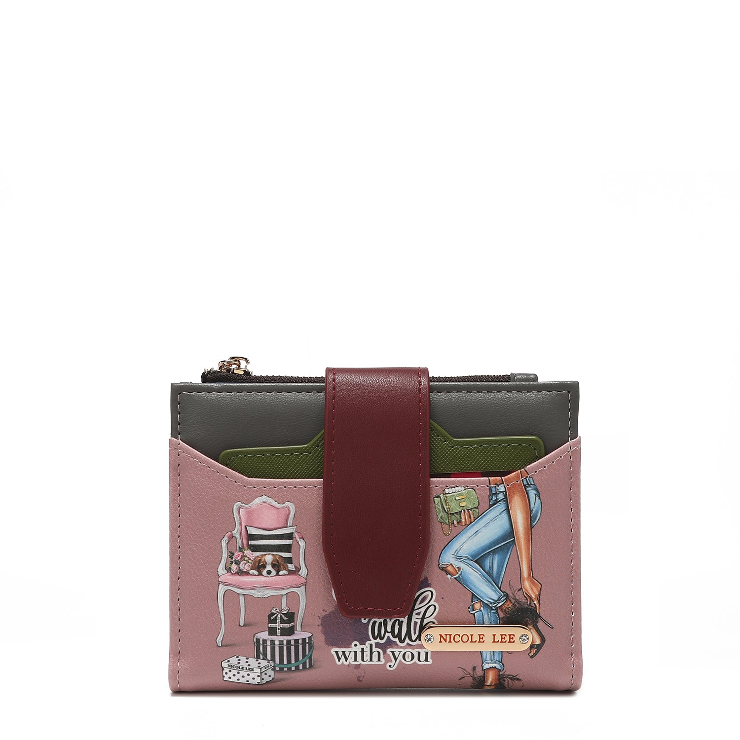 CARTERA DOBLE COMPACTA DE MODA CON BLOQUEO RFID